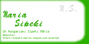 maria sipeki business card